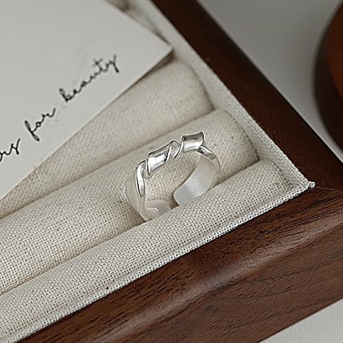 Miniatura 178 de 925 Sterling Silver Ring Minimalist Adjustable Rings Band Handmade Rings for Women Girls