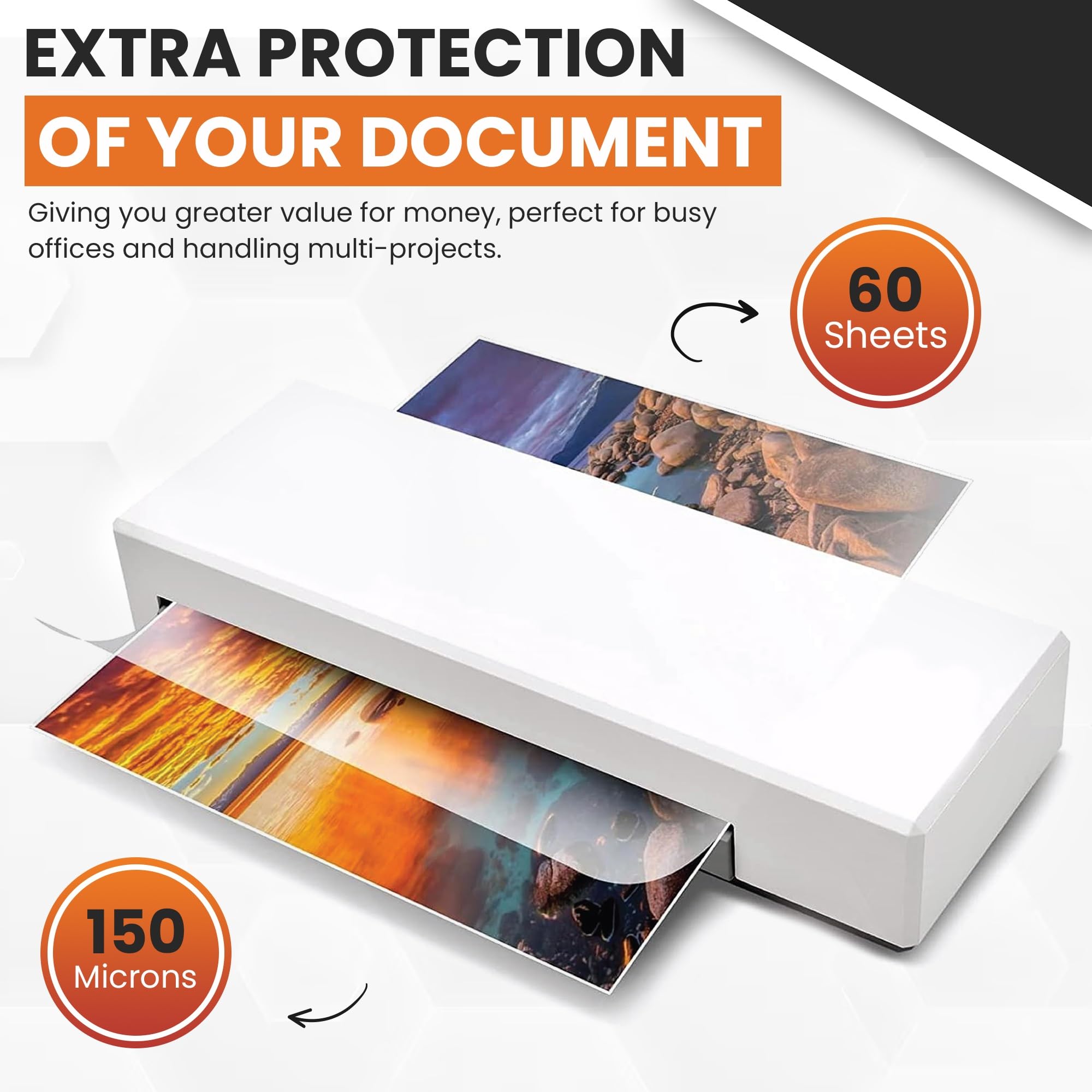A3 Laminating Pouches - 60 Sheets, Gloss - Image 4