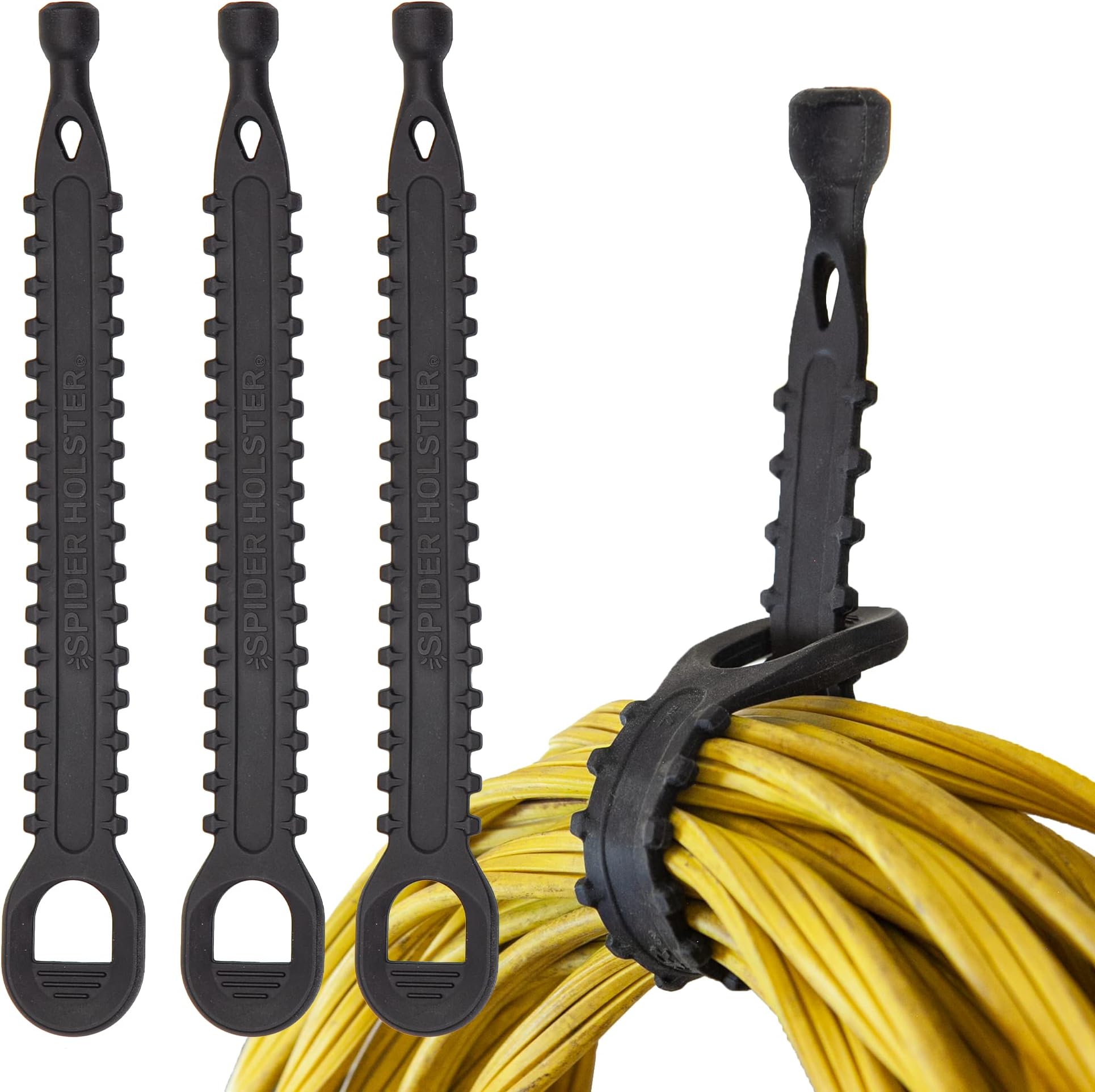 Spider Tool Holster - Storage Straps - Pack of Three - Highly Durable, Quick Access, Hands Free Carry for your Cords, Cables, Ropes and Other Gear from a Spider Tool Holster, Tool Docks and Wall Hooks