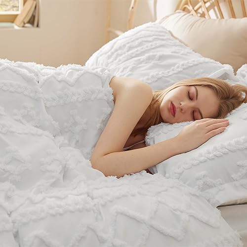 Miniatura 2 de Bedsure Funda de edredón bohemia tamaño King, funda de edredón copetuda tamaño King para todas las estaciones, 3 piezas, suave, desgastada y