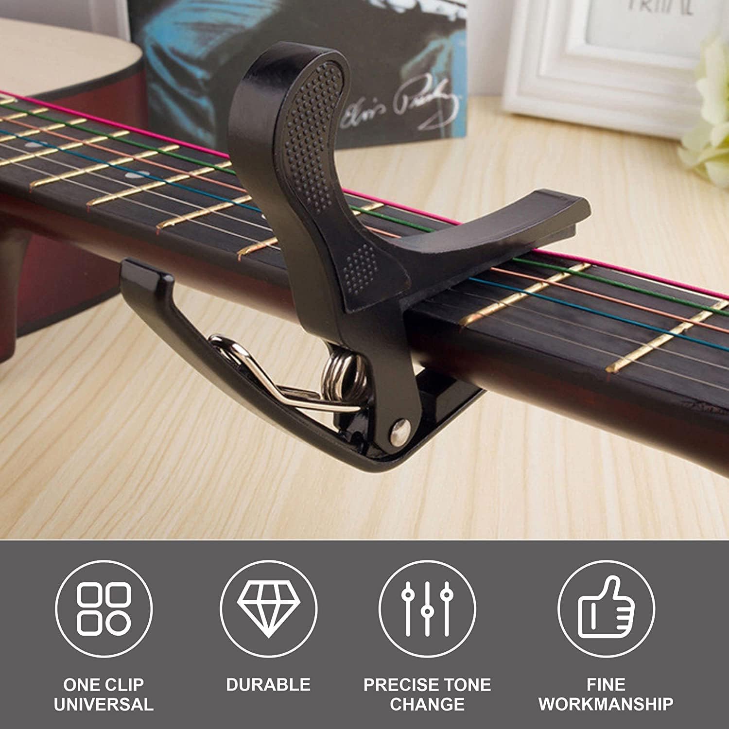 Blue Panther Metal Guitar Capo black With 5 Picks - Image 2 thumbnail