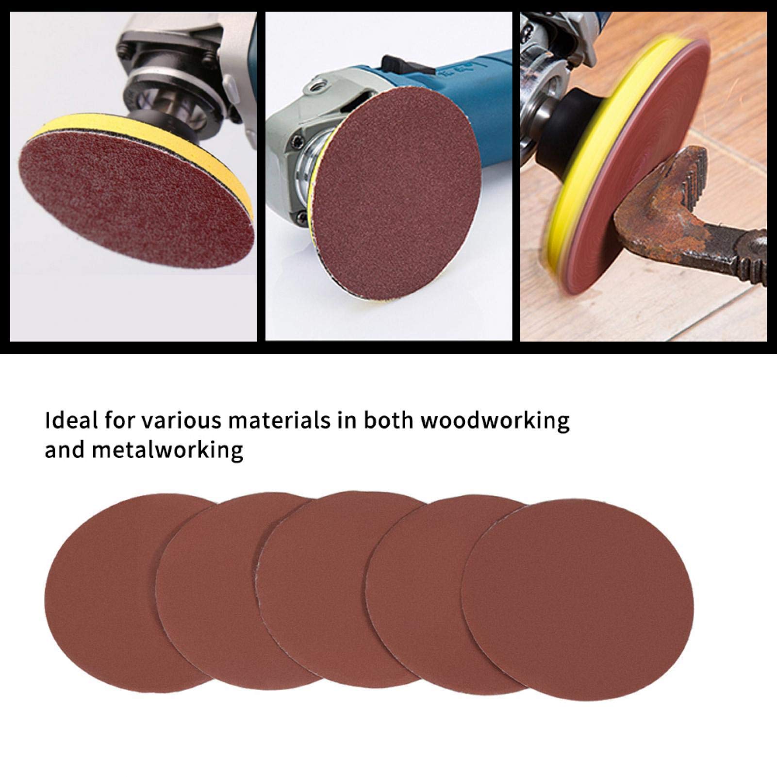 Alumina Mix Sanding Discs 25pcs Grit Sander Discs Grinding Pads Abrasive Sandpapers Set for Sanding Polishing Automobile Manufacture