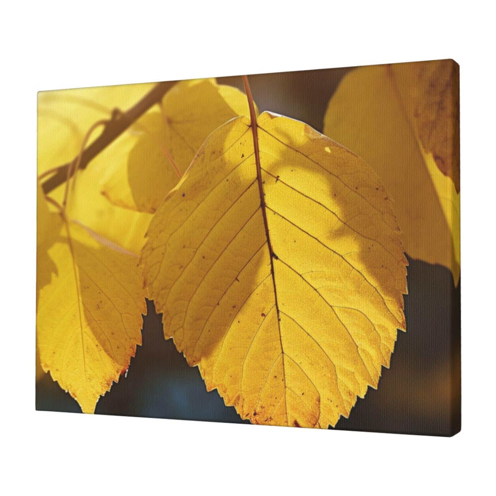 FodPand Canvas Wall Art for Living Room Wall Decor 12"x16" Modern Artwork Painting Pictures Hanging Canvas Prints Yellow leaves Aesthetic Wall Art for Bedroom Bathroom Office Wallart Decor