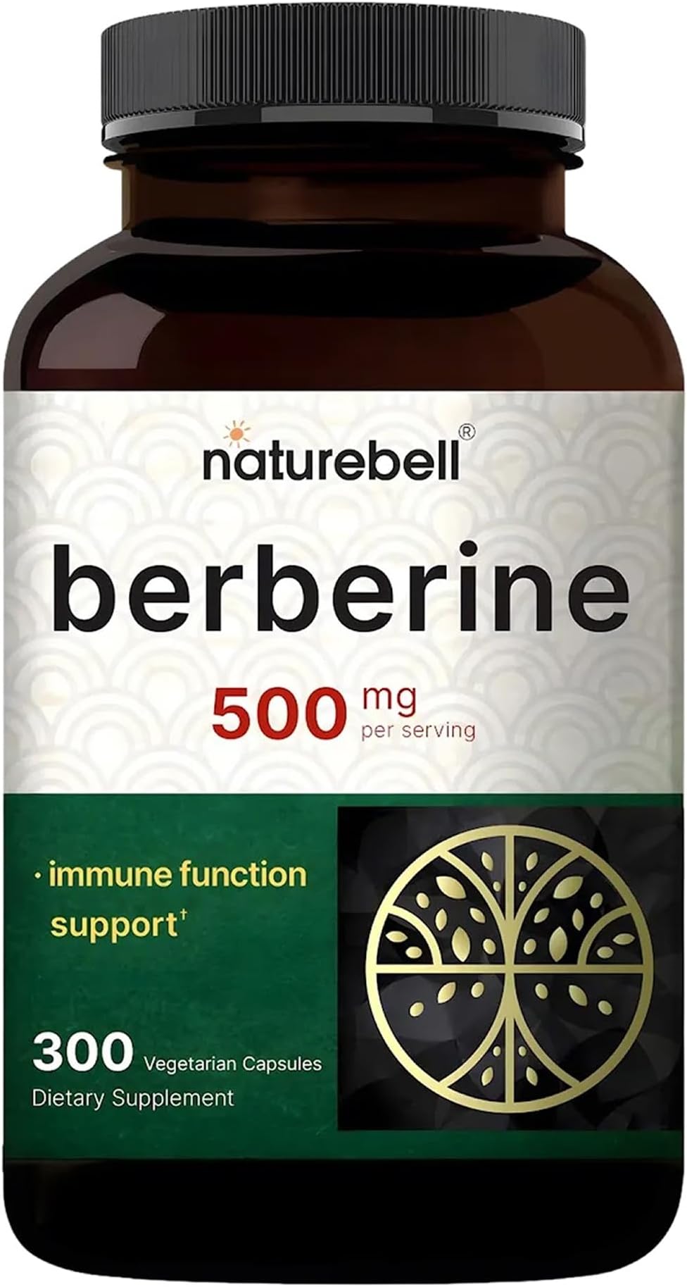 Berberine 500mg - 300 Capsules - 97% Pure Berberine HCl - 5:1 Root Extract of Berberis Aristata - Antioxidant, Alkaloid & Adaptogenic Support*