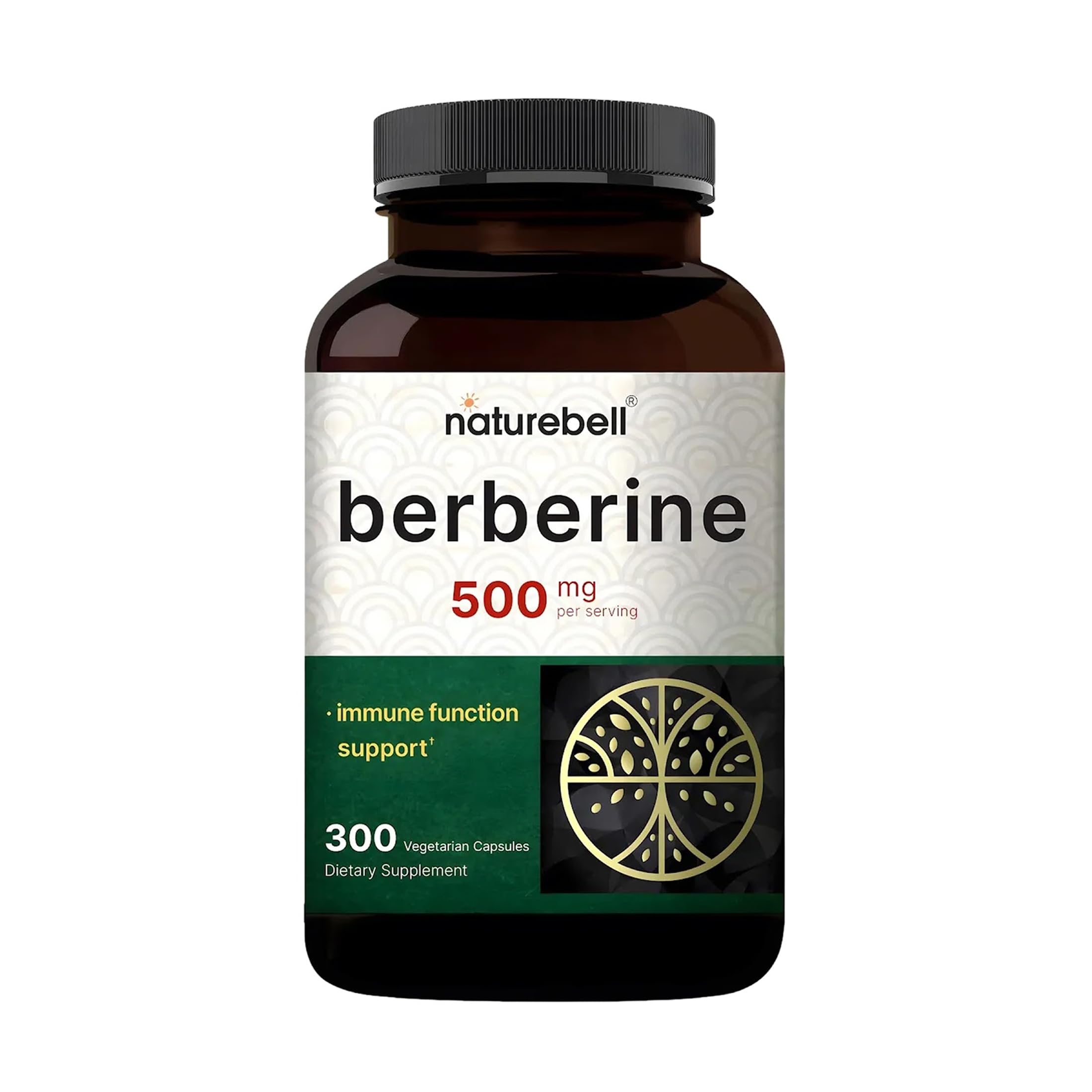 NatureBell Berberine 500mg - 300 Capsules - 97% Pure Berberine HCl - 5:1 Root Extract of Berberis Aristata - Antioxidant, Alkaloid & Adaptogenic Support*
