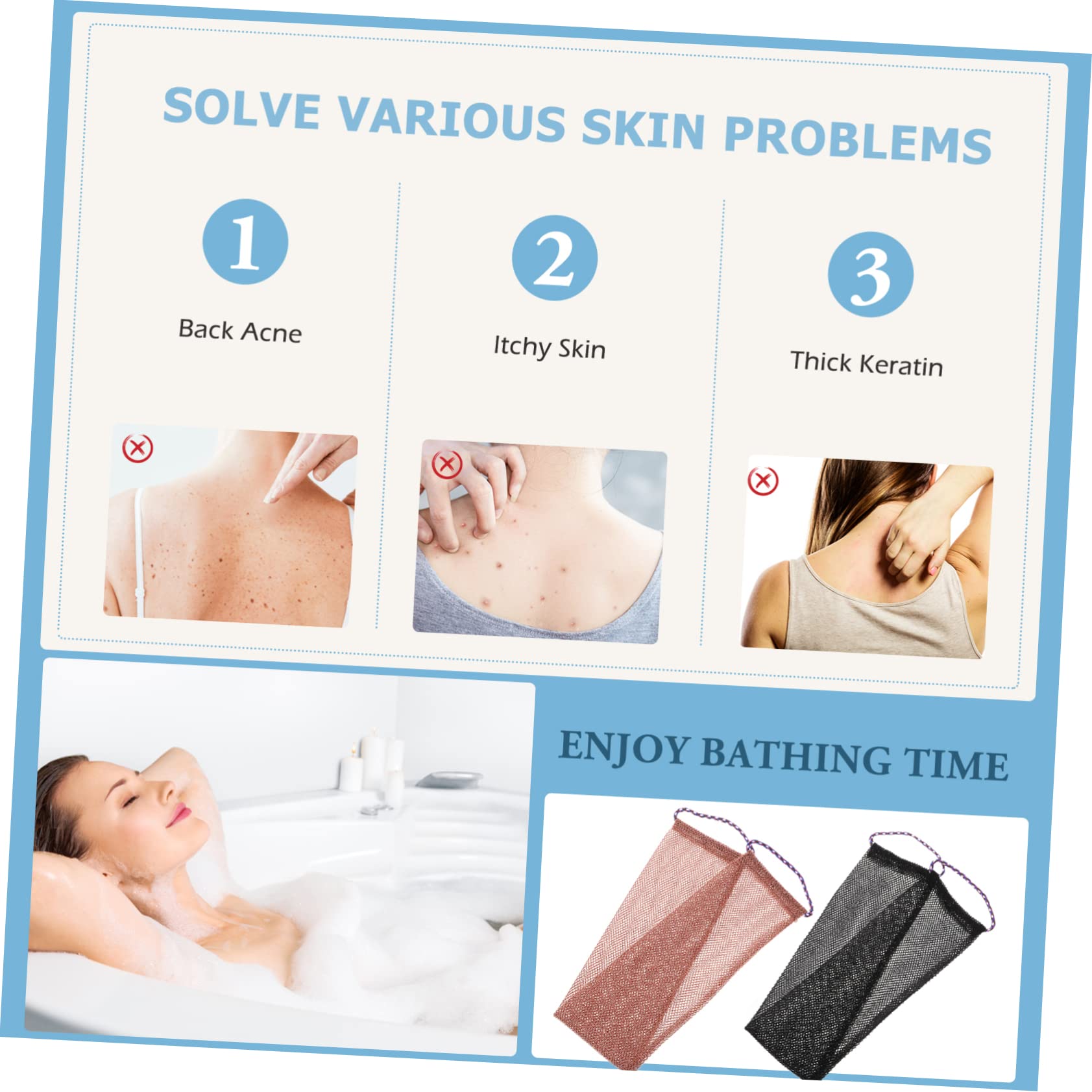 Alipis 10 Piezas Toalla De Baño Con Cordón Depurador De Cuerpo Para La Espalda Toalla De Ducha Exfoliante Toalla Para Fregar La Espalda Esponja Africana Nylon Perder Limpio Red De Esponja