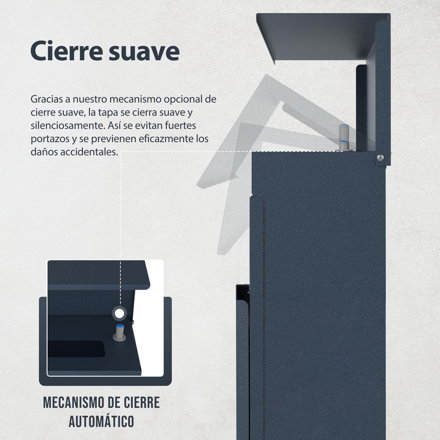 Buzón con Compartimento para periódicos en Antracita RAL 7016 – Buzón de Correo Personalizado de Acero Inoxidable Placa para Nombre de Calle – Buzón de Pared con candado y