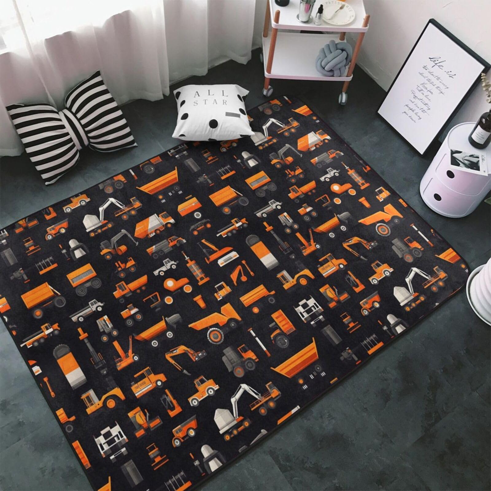 Tapis doux moderne motifs imprimés finitions haut de gamme 152 cm