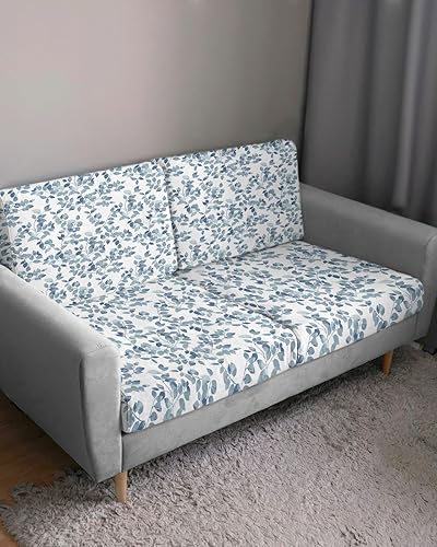 Miniatura 10 de Fundas de cojín para sofá de Navidad, funda elástica para sofá con parte inferior elástica, color naranja, verde azulado, rojo, a cuadros, árbol de