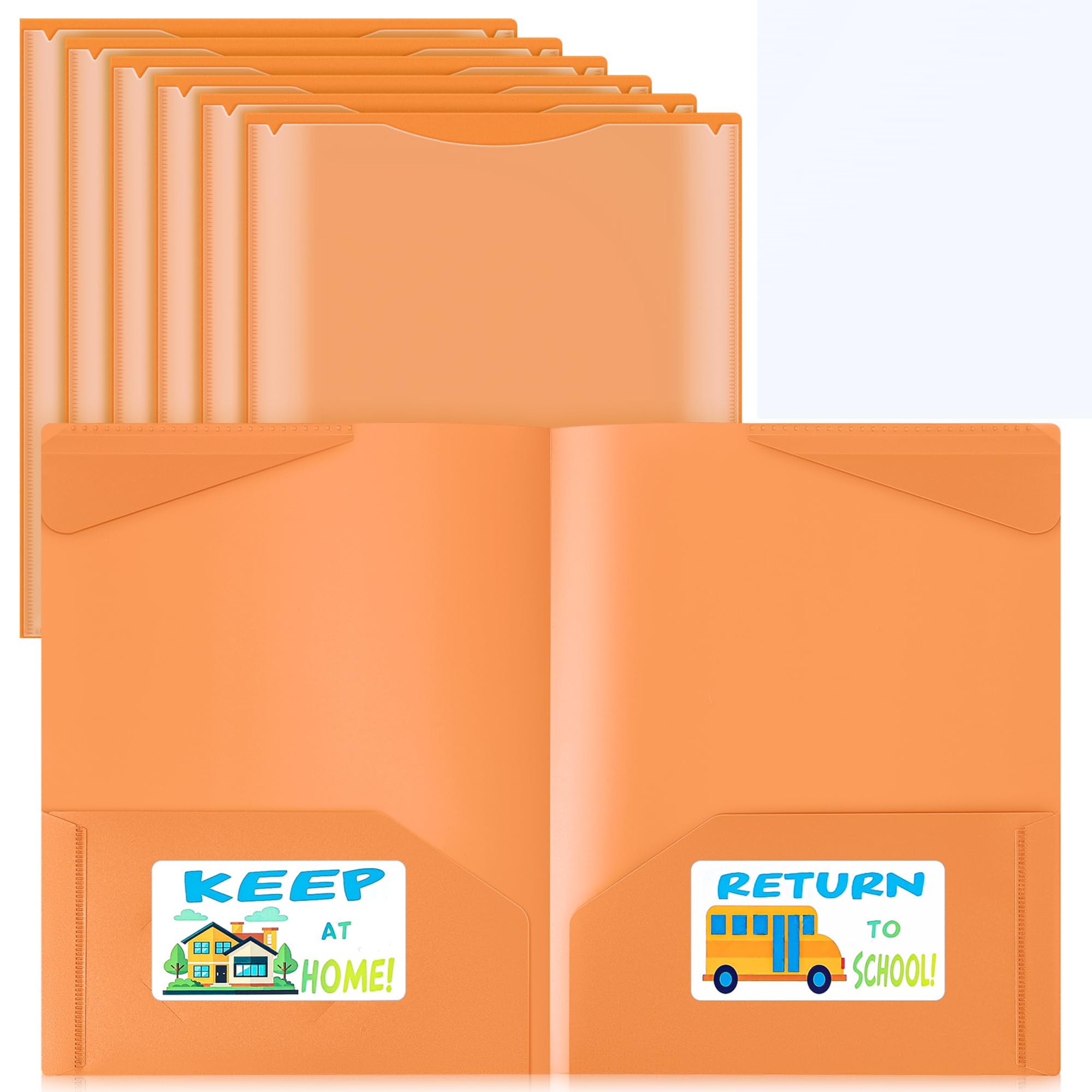 Henoyso 24 Pack Take Home Folders with Clear Front Pocket, Orange