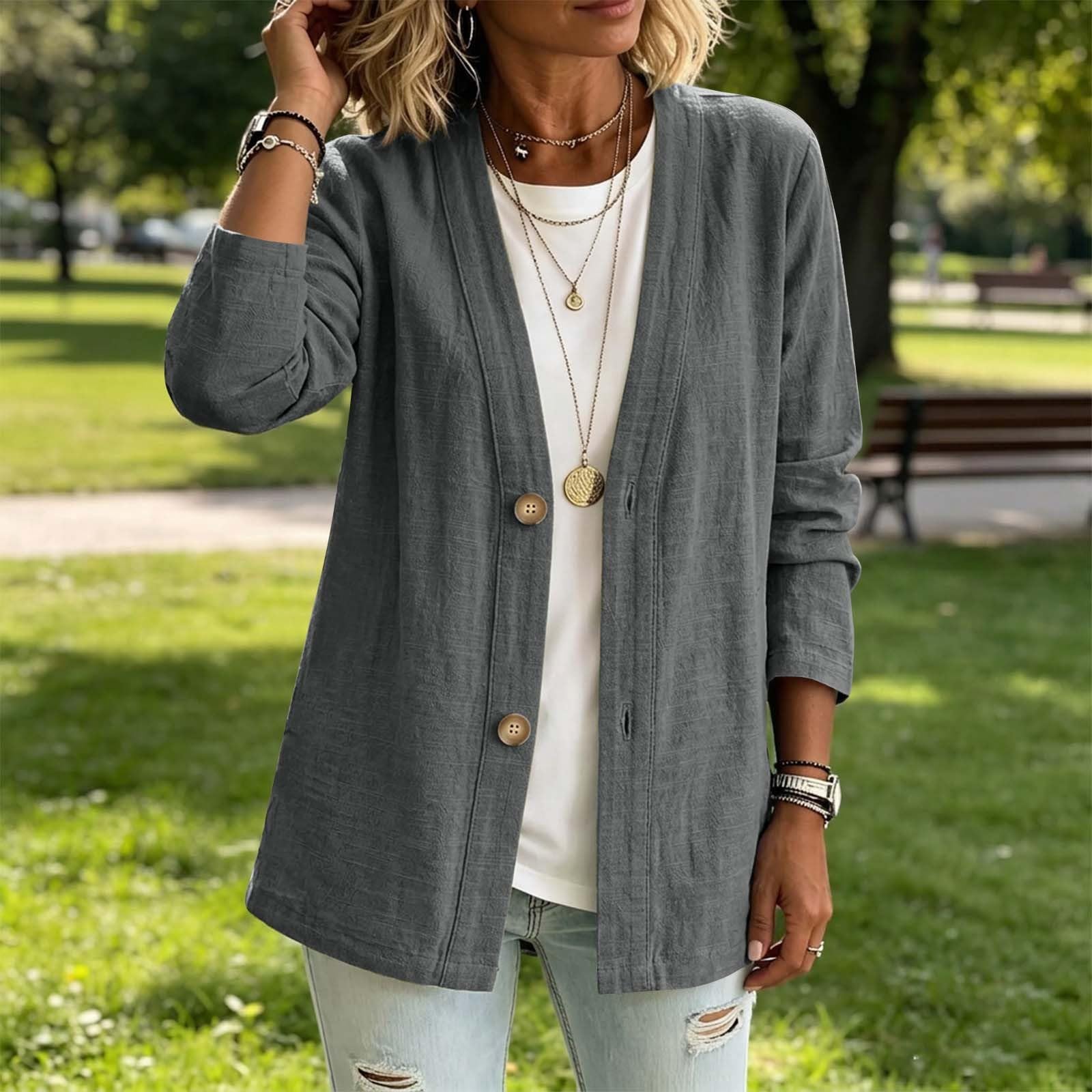 Cardigan lungo da donna, lavorato a maglia