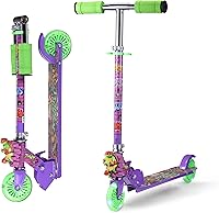 Vista 1 de TMNT - Patinete de patada de 2 ruedas con ruedas que se iluminan – Plegable, plataforma antideslizante, paseo cómodo y suave