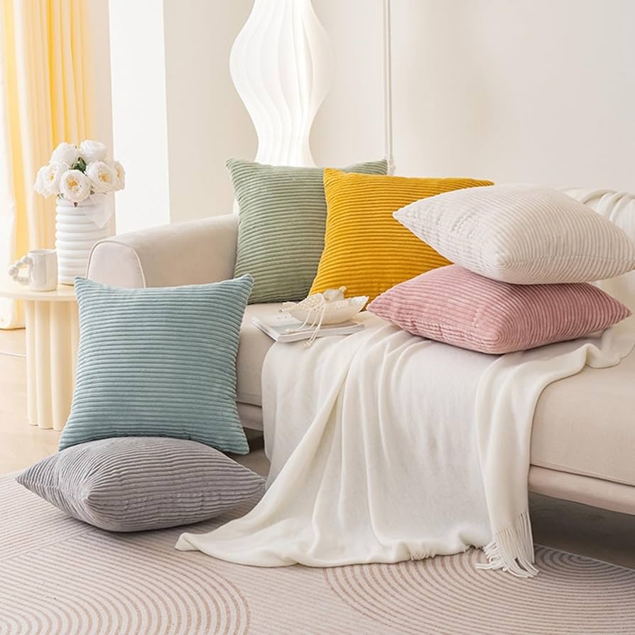 Amazon.co.jp: ピンク クッションカバー 45 45 コーデュロイ