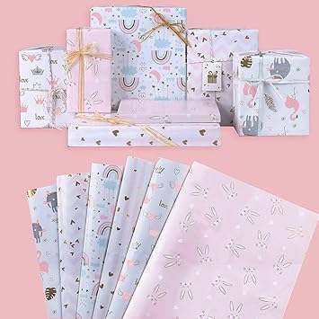 Amazon Leefe 包装紙 ラッピングペーパー 50 70cm 5枚入り 乙女心柄 ギフト包装ペーパー 破れにくい 誕生日 お祝い プレゼント ギフト包装 おしゃれ かわいいラッピング用品 包装資材 ラッピングペーパー 文房具 オフィス用品