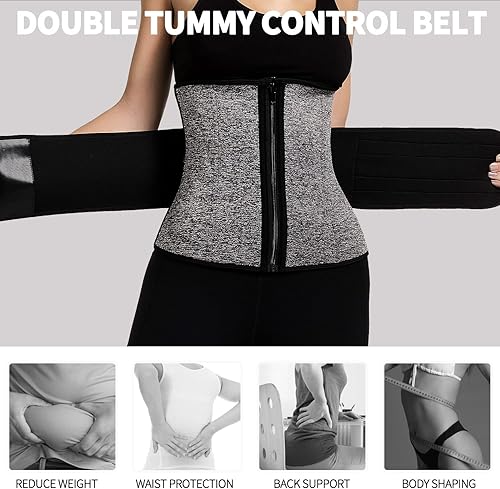 Miniatura 2 de KIWI RATA - Corsé de neopreno para entrenamiento de cintura para mujeres y pérdida de peso, 2 correas de compresión, XL