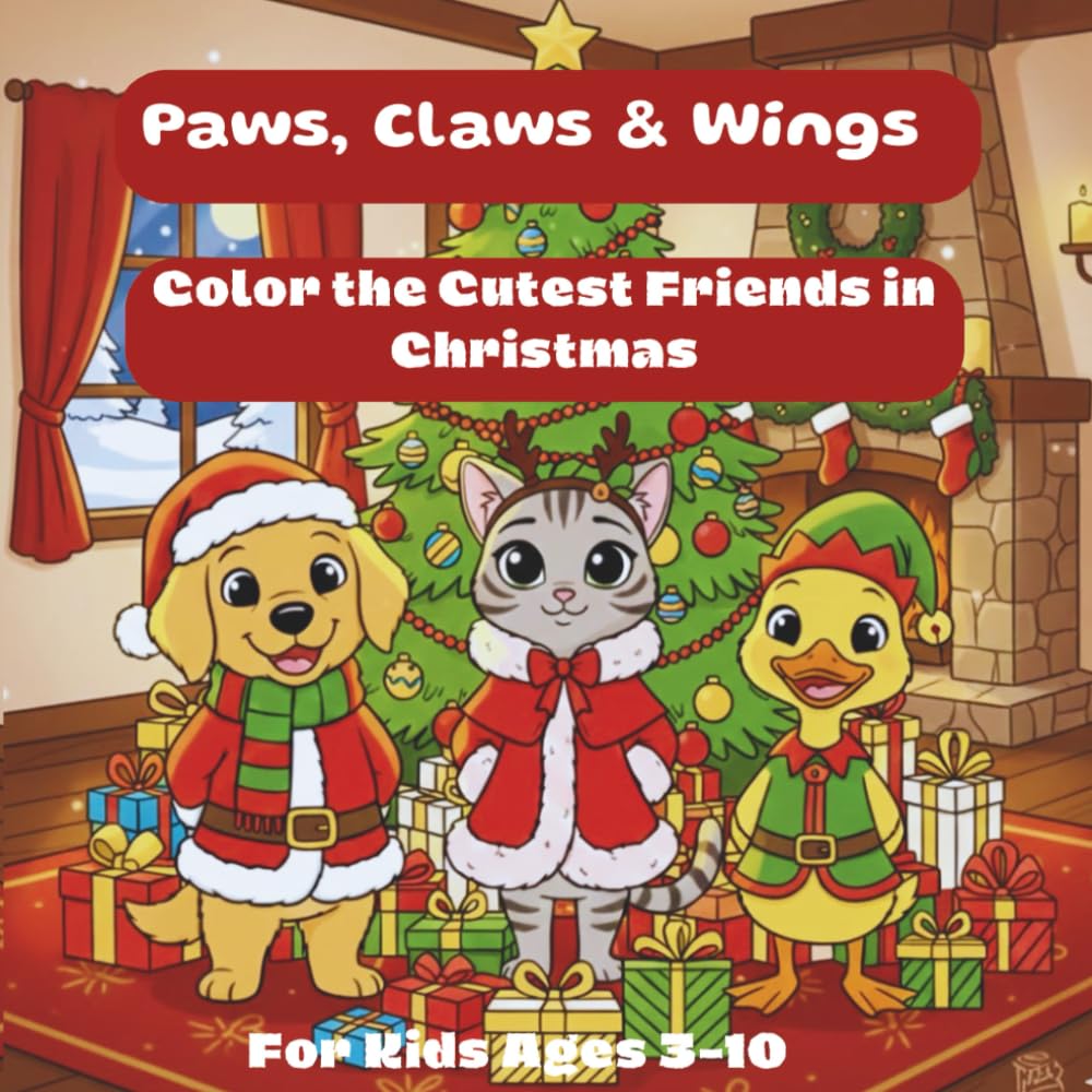 Paws, Claws & Wings: Color the Cutest Friends in Christmas