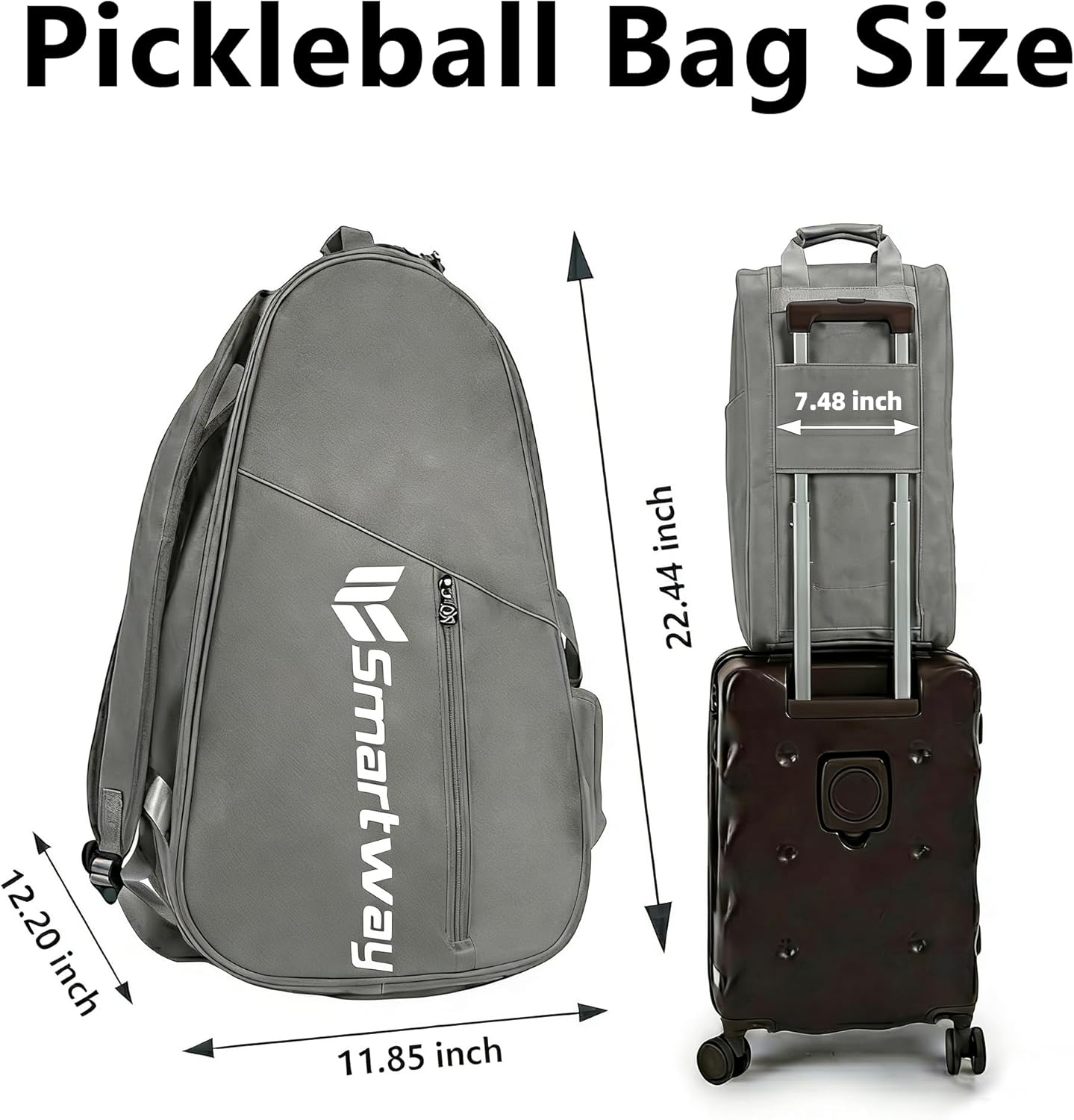 Smartway Tennis Bag for Men Women, 6 Rackets Large Racquet Bag with Shoe Compartment & Insulated Pocket, Waterproof Gym Backpack & Sports Duffel for Pickleball, Training and Daily Use
