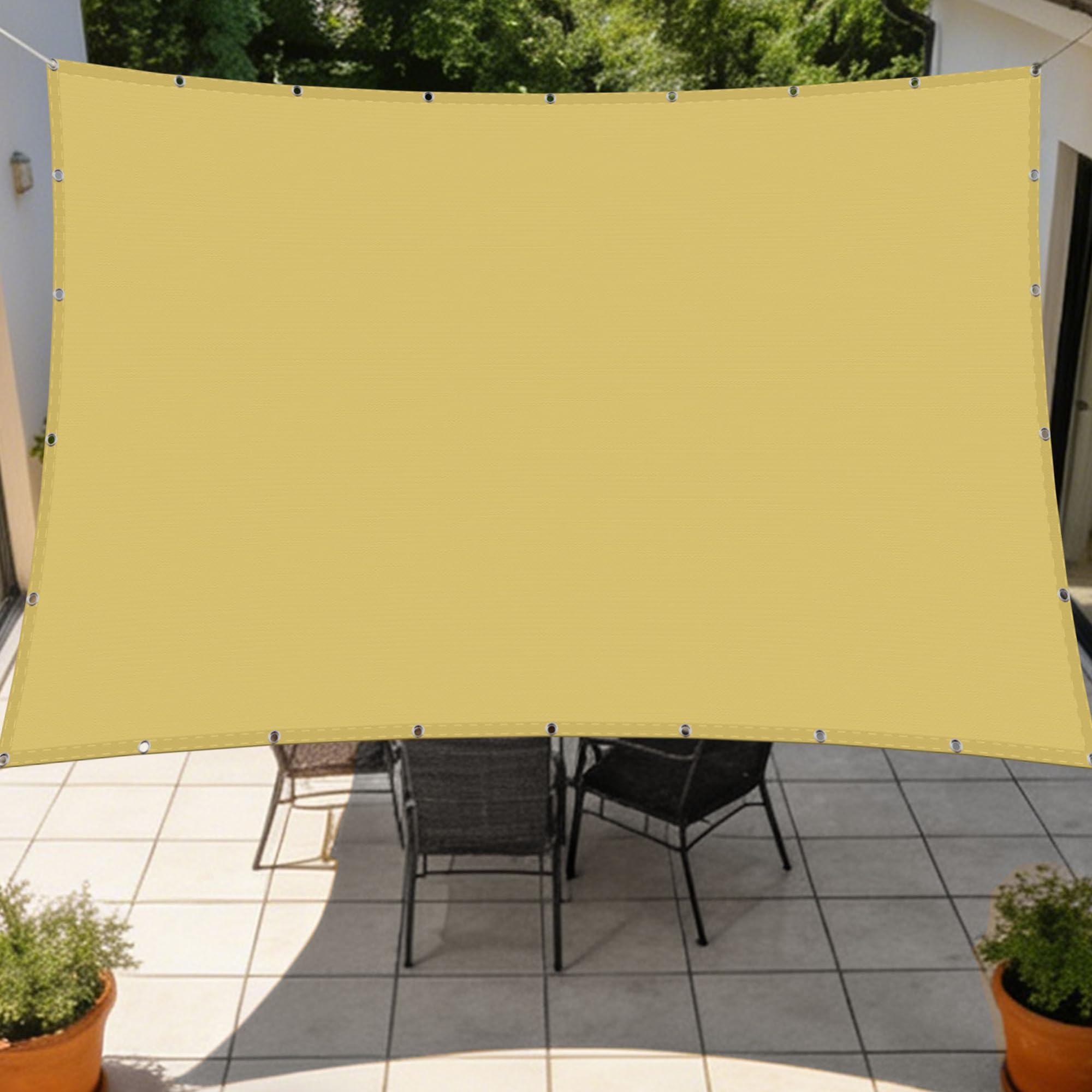 Voile d'ombrage anti UV et vent 500 x 500 cm pour un plein air frais