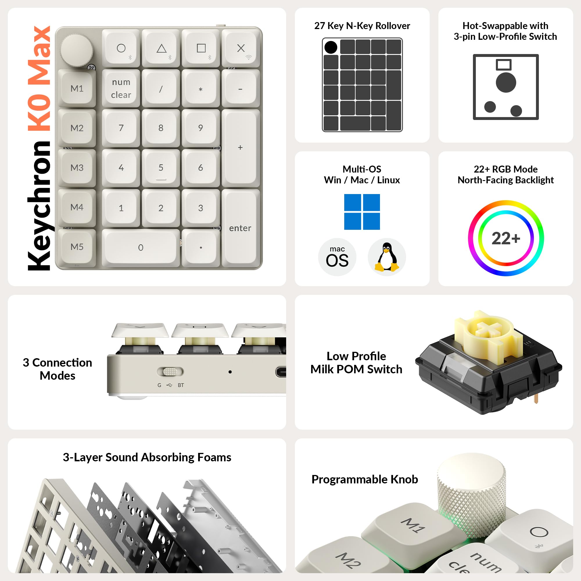 Amazon | 「国内正規品」Keychron K0 Max ワイヤレスカスタム数字キー