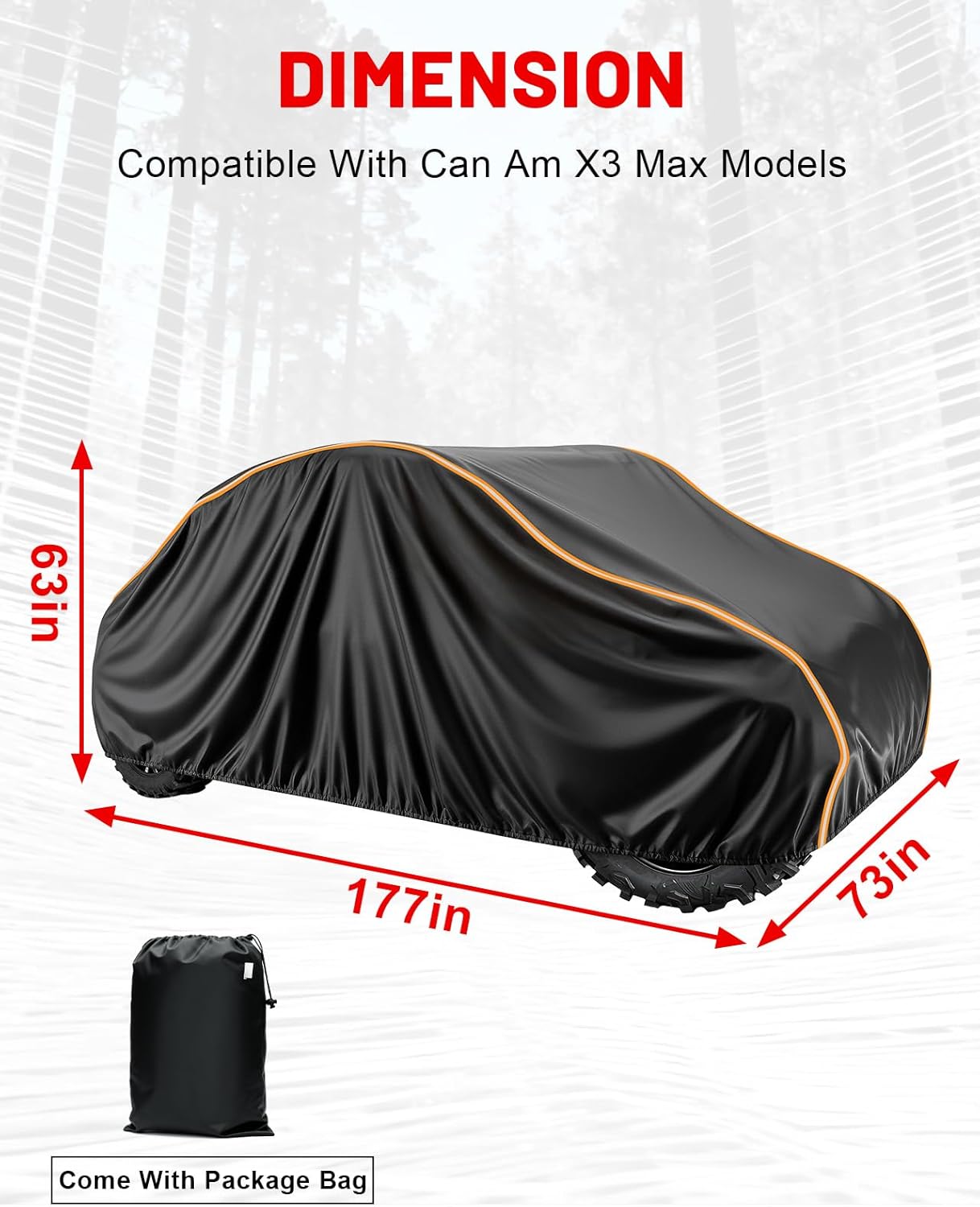 StarknightMT X3 Max Cover, 420D 4 Seaters UTV Cover Compatible with Can Am Maverick X3 Max 2017 2018 2019 2020 2021 2022 2023 2024 2025
