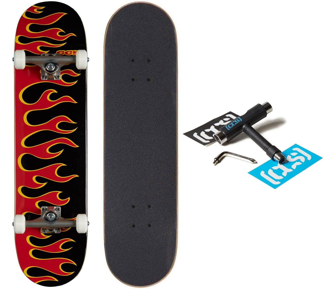 [CCS] Skateboard Complete | Maple Wood | Professional Grade | Fully Assembled with Skate Tool &amp; Stickers | Adults, Kids, Teens, Youth | Boys &amp; Girls