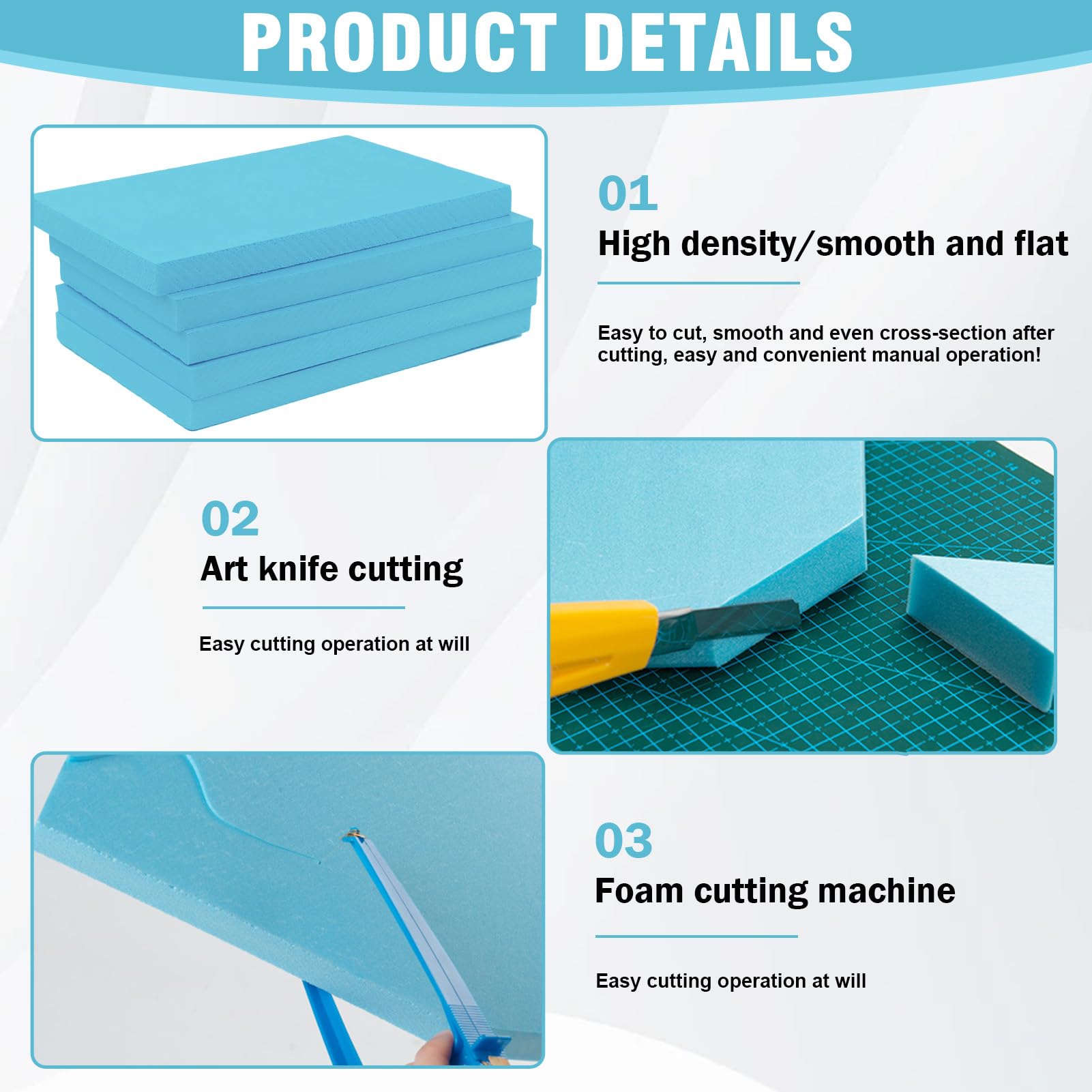 MeYuxg Pack of 6 Foam Board, Styrofoam Panels for Model Making Crafts DIY Hard Foam Board, Foam Mat - Image 3