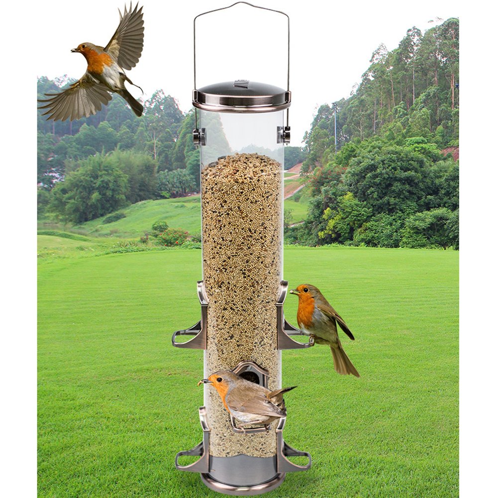 Buy Wild Bird Feeder Squirrel Proof Tube With 6 Feeding Ports,For