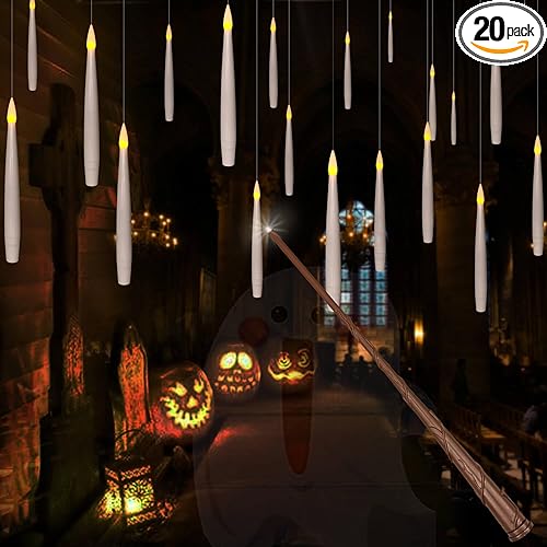 lameless Taper Floating Candles with Magic Wand