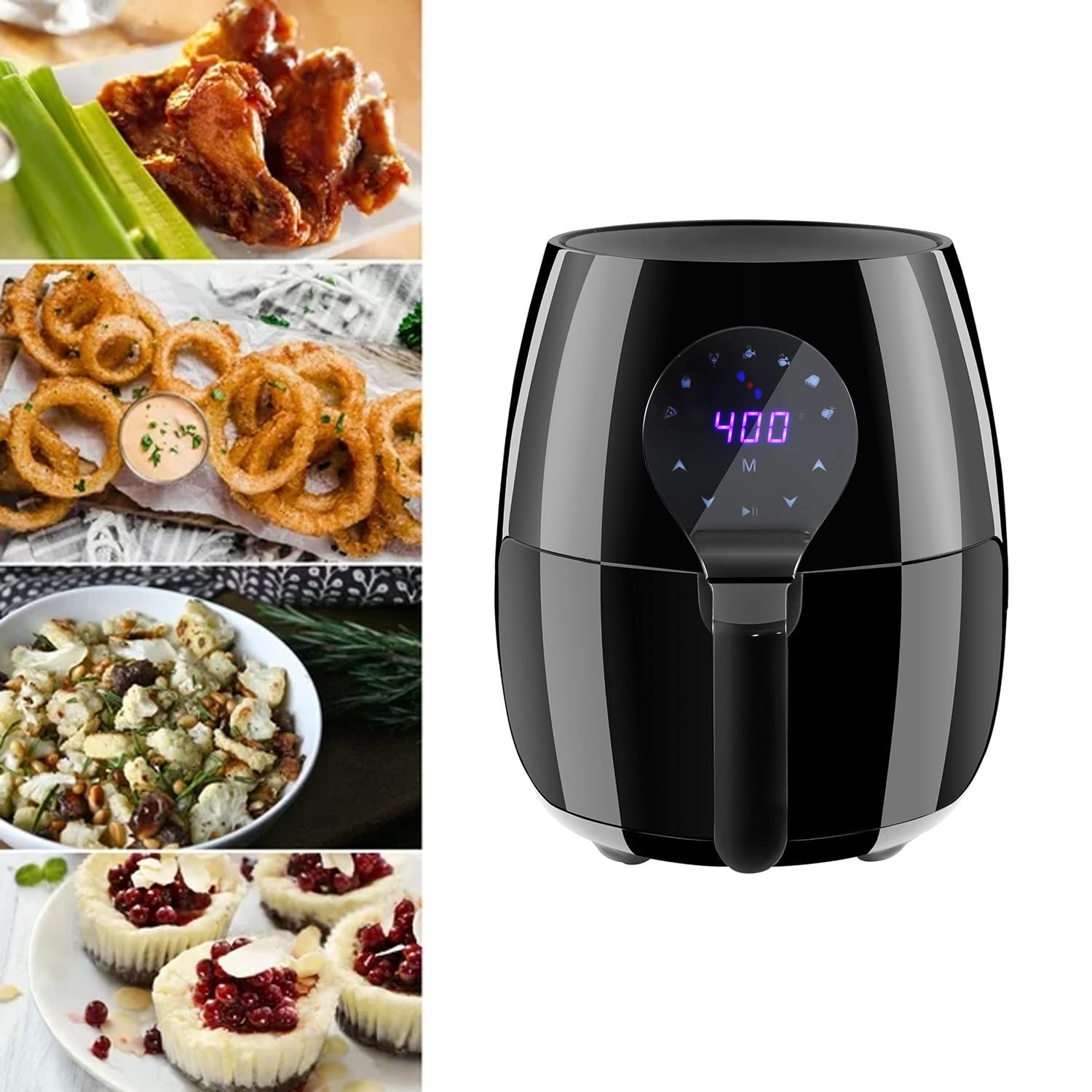 Avilia Frytkownica powietrza 7.5 litrów, Air Fryer oszczędność energii, z funkcjami na wyświetlaczu LED, łatwy do czyszczenia, 1600W