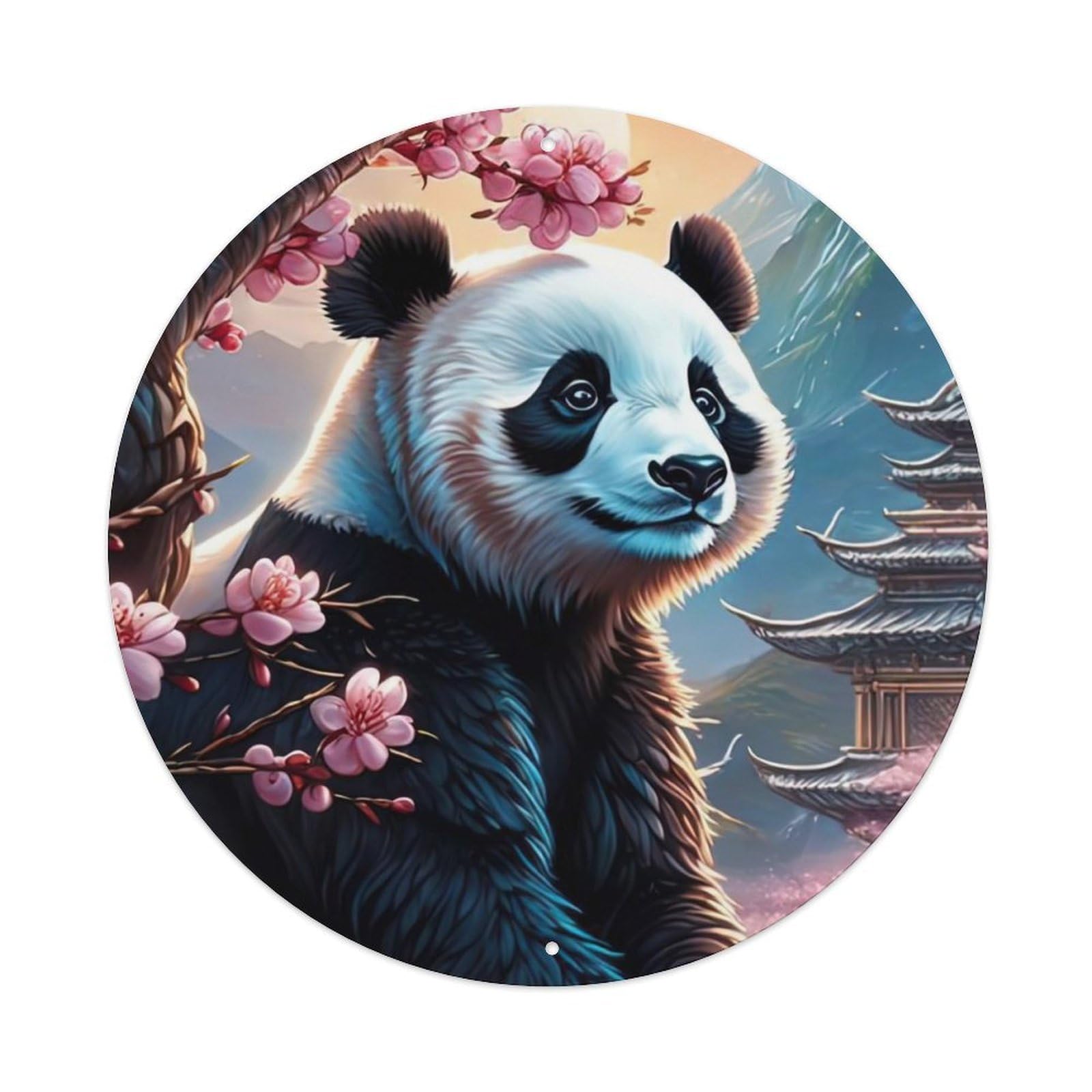 Animal Artwork Giant Panda Under The Tree Metal Tin Sign