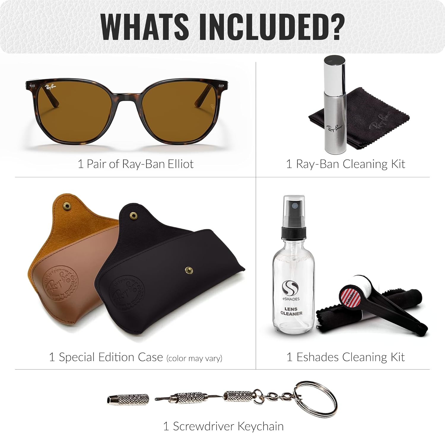 Ray-Ban RB2197 ELLIOT Square Shaped Sunglasses for Men & Women with Official RAYBAN Eyewear Kit