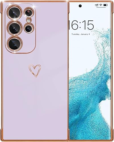 Miniatura 1 de SZXYCZL Funda compatible con Samsung Galaxy S23 Ultra 5G para mujeres y niñas, con revestimiento de lujo, protección completa de la lente de la