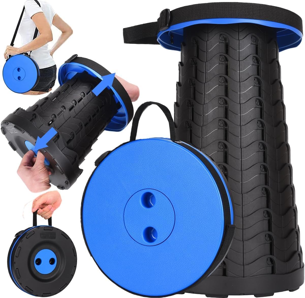 2025 Upgraded Collapsible Stool, 400lb Max Weight, Lightweight But