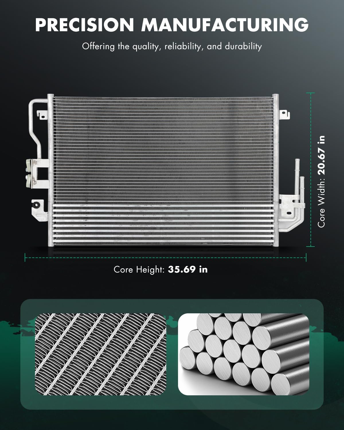 SCITOO Automotive Replacement Air Conditioning Condenser for 2009-2012 for Ford for Escape 2.5L 2008-2012 for Ford for Escape 3.0L 2008 for Mazda for Tribute 2.3L Replace 3782