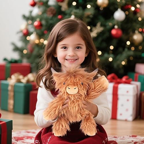 Miniatura 8 de Peluche de vaca de las Highlands calentable y enfriable, peluche de vaca microondable con almohadilla térmica para el dolor menstrual, peluche de