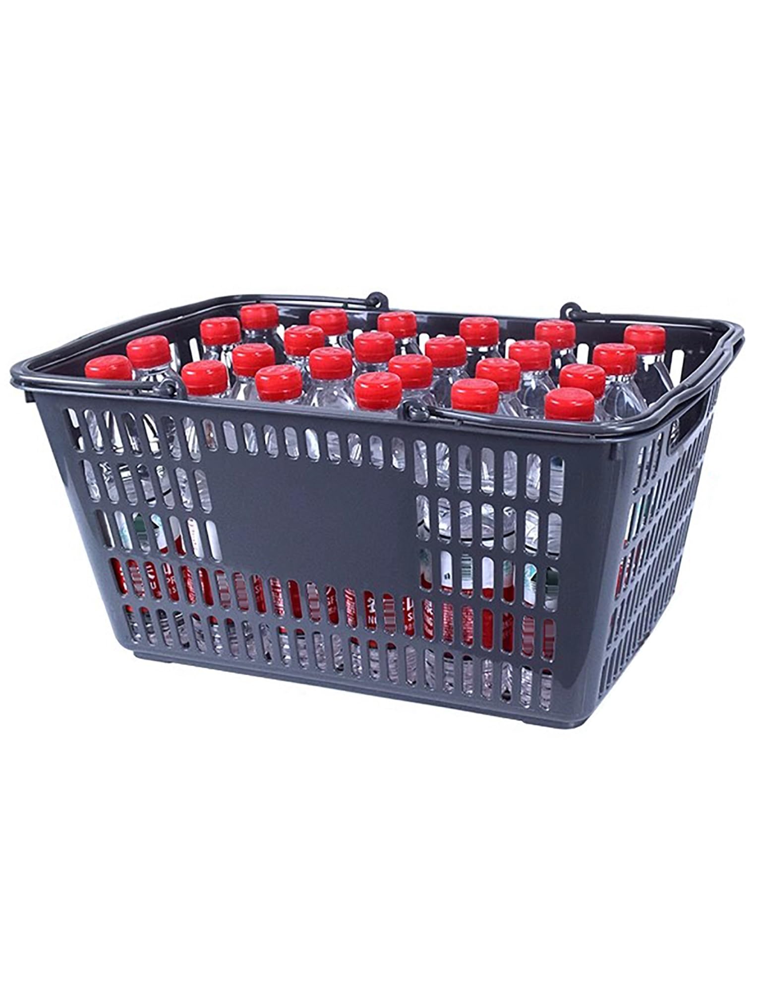 Paquete de 6 cestas de plástico portátiles con asas, contenedores de compras duraderos para mercados minoristas, fácil transporte y organización