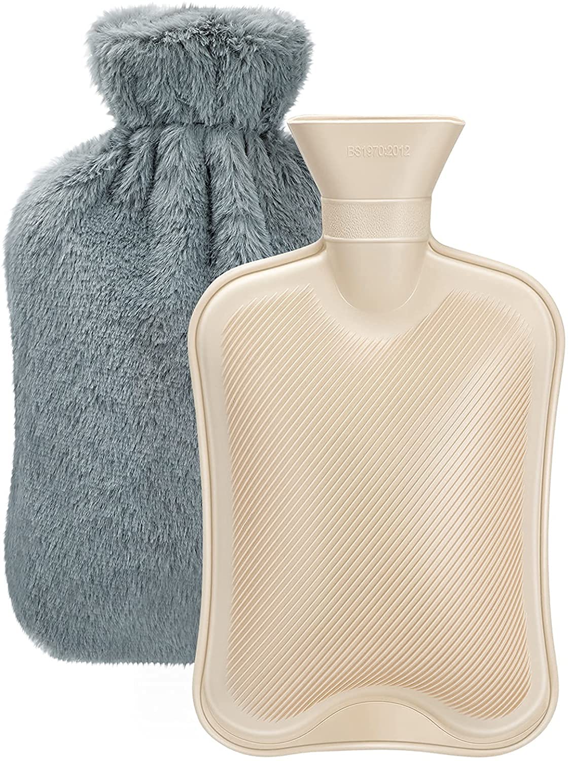 Sponsored Ad – Hot Water Bottles with Cover, 1.8L Large Capacity, Premium Natural Rubber Hot Water Bag, Soft Fleece Cover...