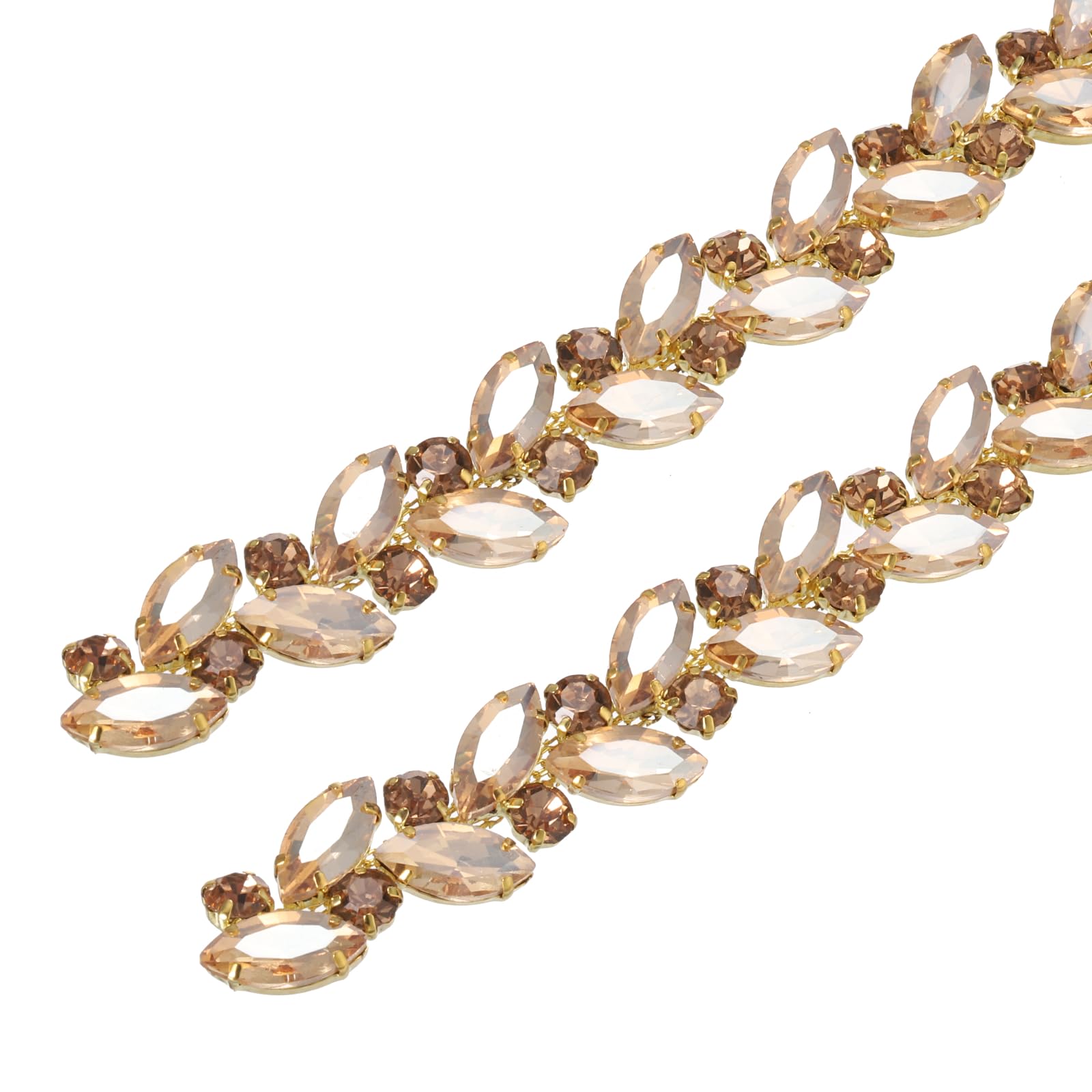 Chaîne en strass cristal jaune clair scintillant à coudre sur tissu