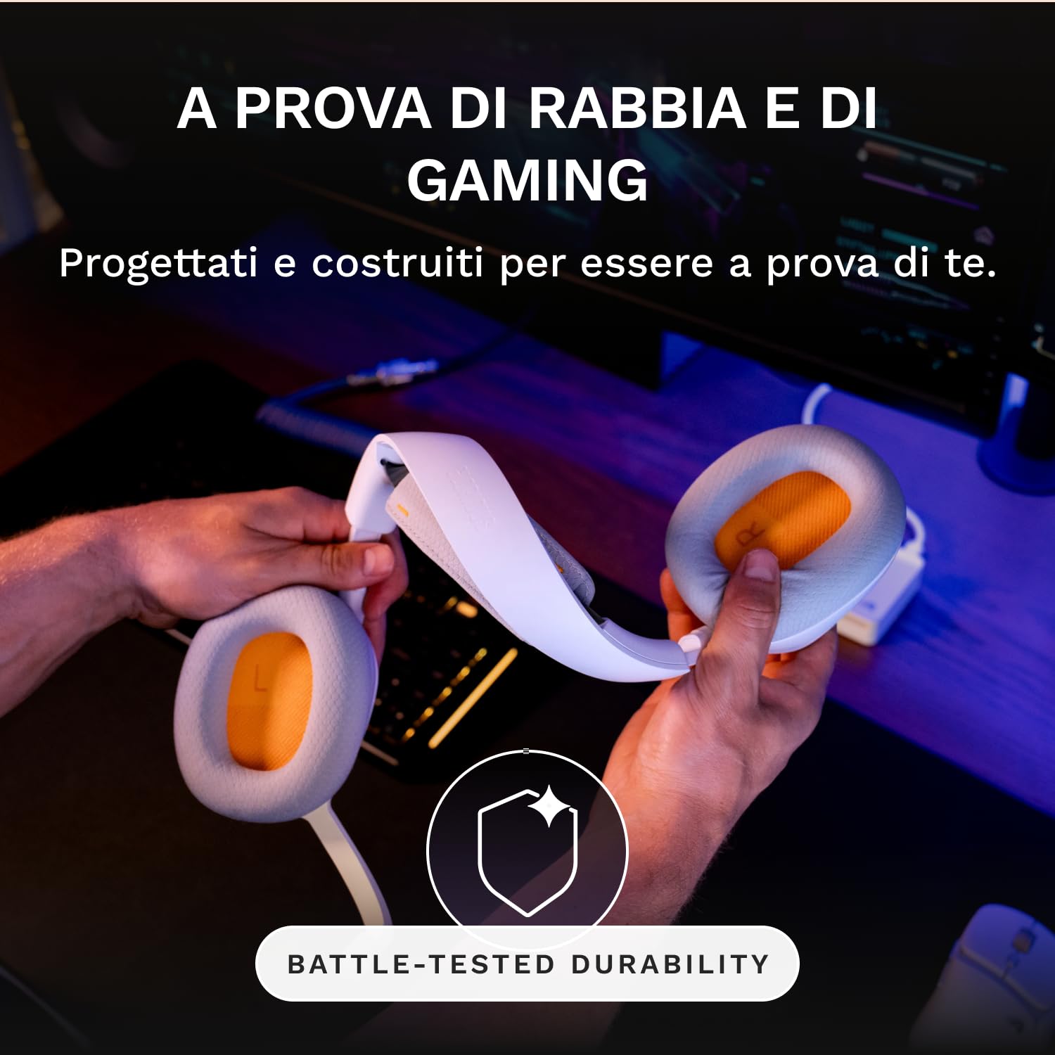 Glorious GHS Wireless InfinitePlay - Cuffie Gaming - PC, PS5, PS4 - Bianco | Batterie 85H Intercambiabili, Resta ON al Cambio, 2.4GHz e Bluetooth, Driver Custom, Microfono Rimovibile Antirumore