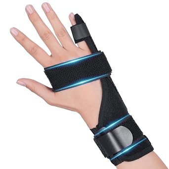 Pinky Finger Splint, Trigger Finger Splint,Hand Brace for little finger,Boxer Fracture pinky Splint for Right Left Hand, Breathable & Adjustable for Arthritis, Injury, Tendonitis, Broken Black