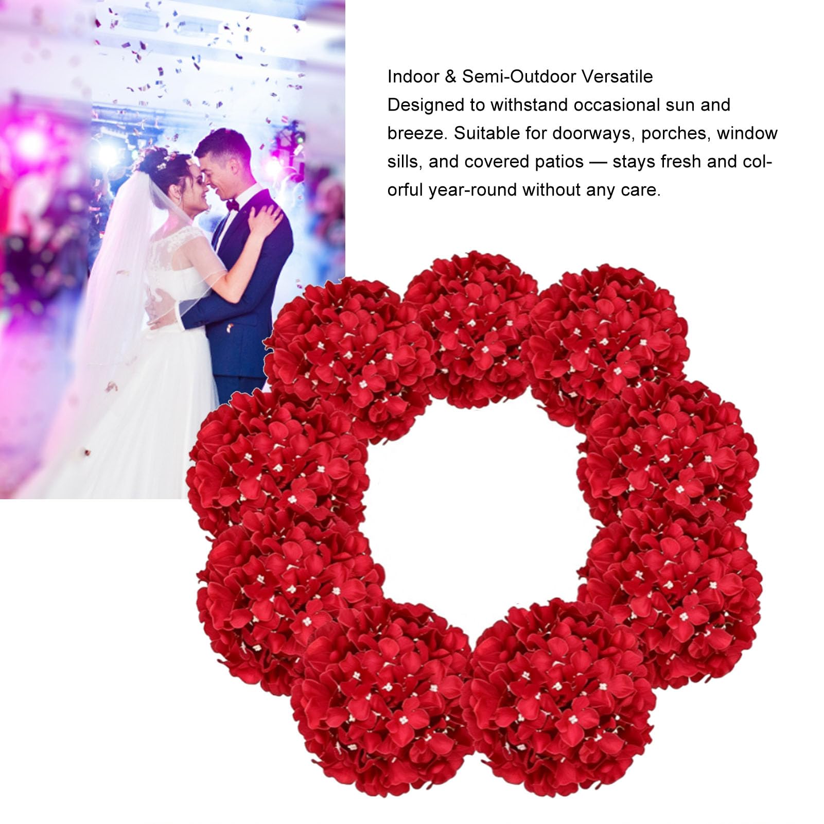 Duokon Paquete de 10 Bolas de Flores de Hortensias Artificiales, Tela
