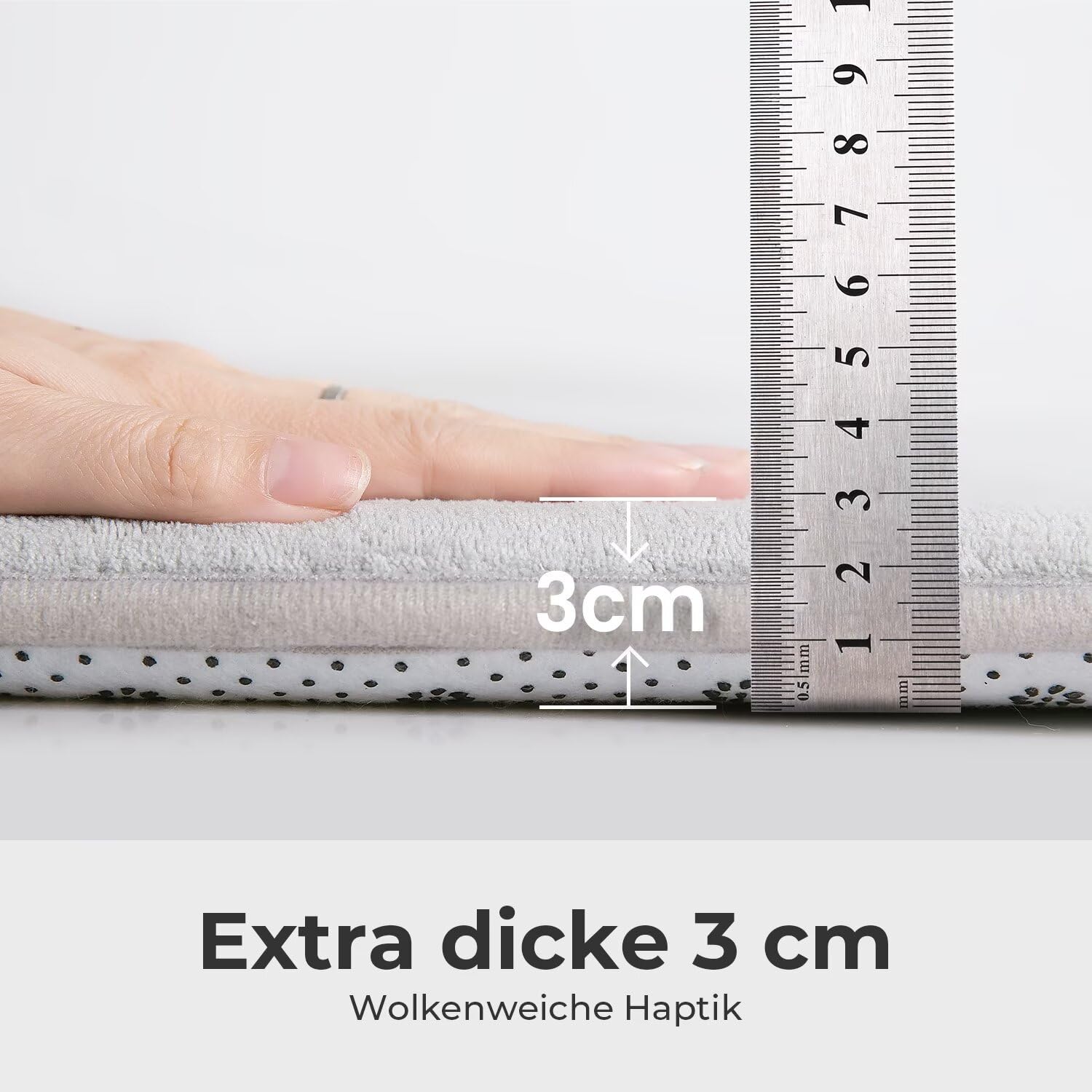 Krabbelmatte für Baby, 80×200×3CM Kinderteppich, rutschfest, Grau | Weicher, Dicker Kinderteppich, Baby-Krabbelmatte, Rutschfester Untergrund, Schutz beim Spielen, Geeignet für Mädchen & Jungen