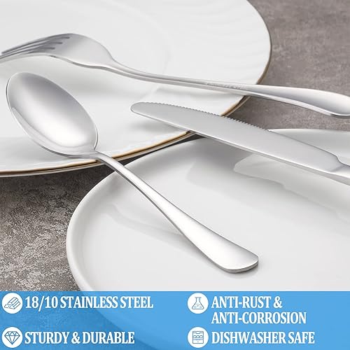 Miniatura 10 de Juego de 24 cucharaditas de té de acero inoxidable de grado alimenticio, cucharas pequeñas duraderas, cuchara de postre de metal, cuchara de