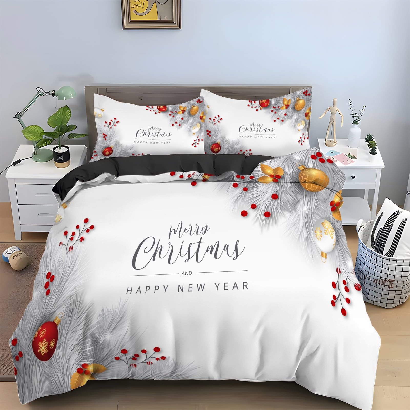 Housse de couette décoration Noël 90x190 pour illuminer votre chambre