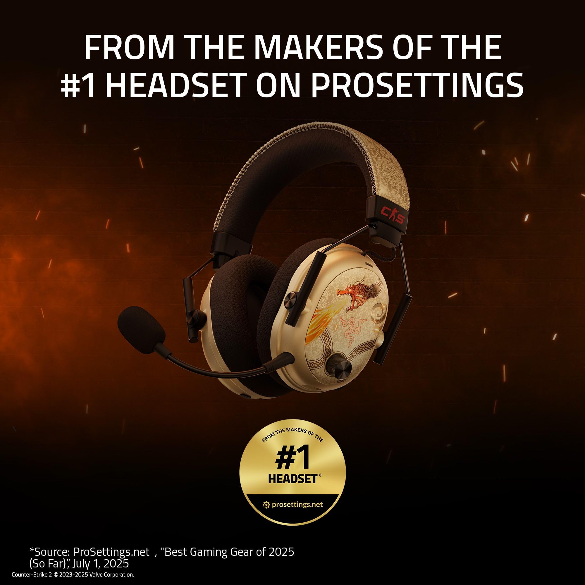 Razer BlackShark V3 Pro CS2 - Wireless Headphones with Noise
