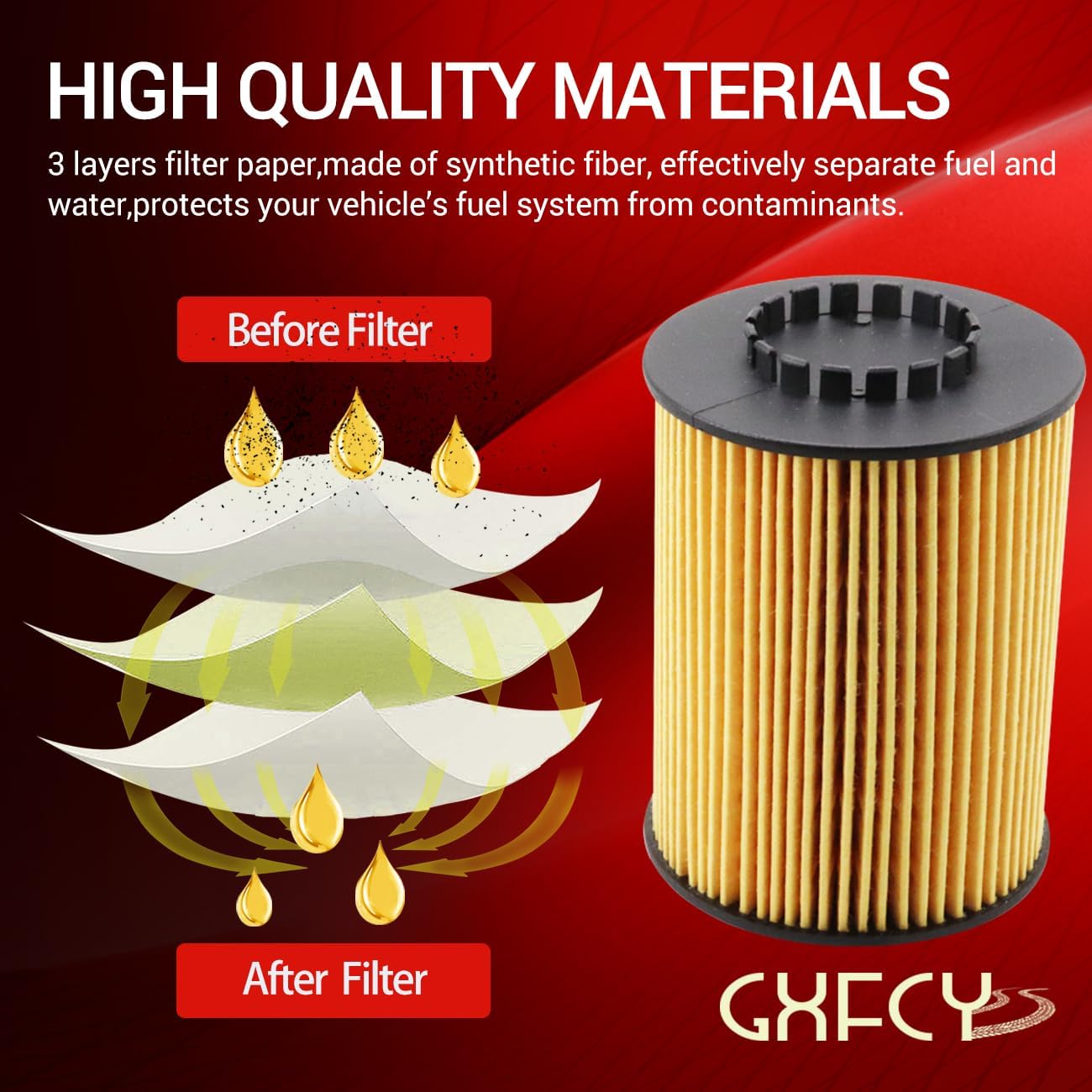 03H115562 Oil Filter Replace 95810722210 CH11242 PG6293EX Compatible with Cayenne VR6 3.6L V6 2012-2018,Atlas 2018-2023,CC 2012-2017,Passat 2012-2018,Touareg 2011-2017(Pack of 4)