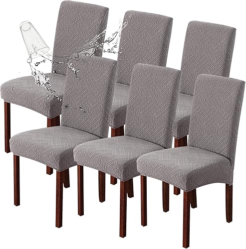 Vista 18 de Genina Fundas impermeables para sillas de comedor, fundas elásticas para sillas Parsons para comedor, cocina, funda protectora para silla