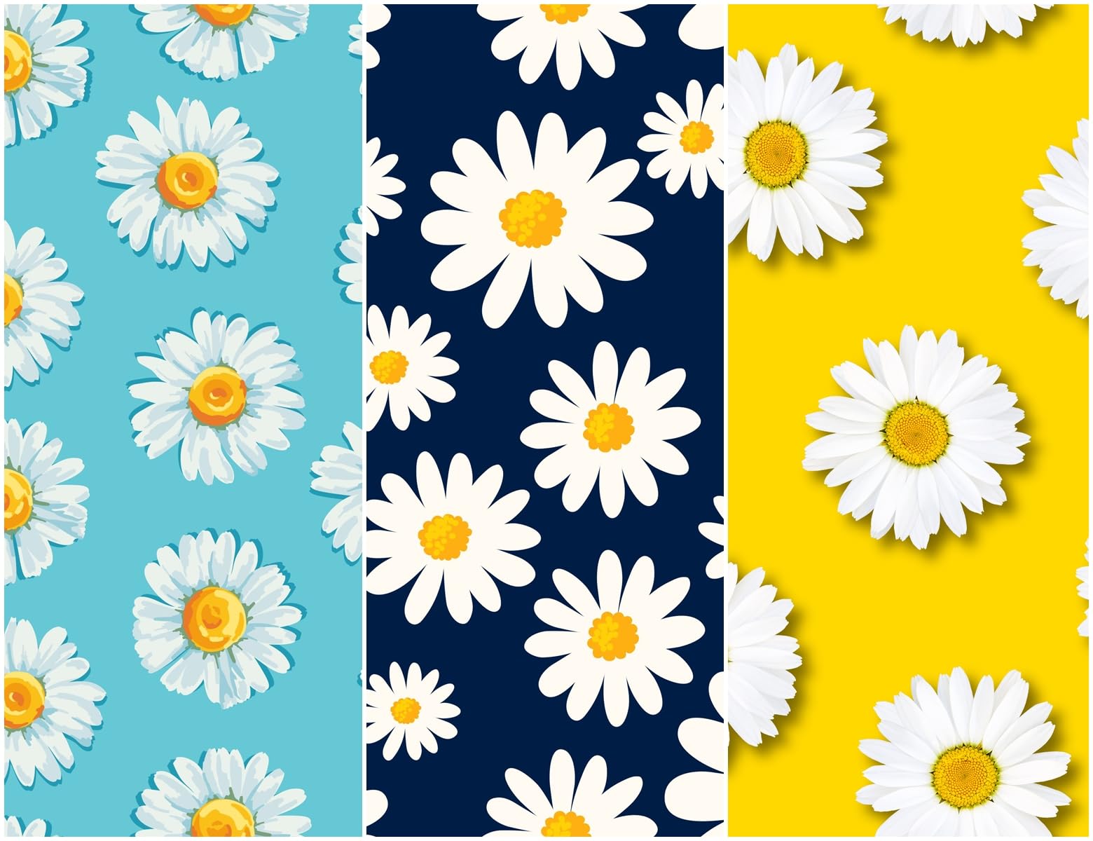 Heko Panels Fabric by The Metre with 3 Patterns Panels Canvas Polyester Craft Material for Sewing Crafting Patterned Water Repellent Opaque 121.5 x 153 cm (3'12'' x 5') Flower