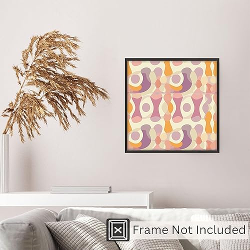 Miniatura 5 de Ethan Taylor Abstract Wall Art Prints Unframed Square Posters 'Retro 70s Hippie Groovy Pattern IX' Retro Home Décor for Living Room, Bedroom,