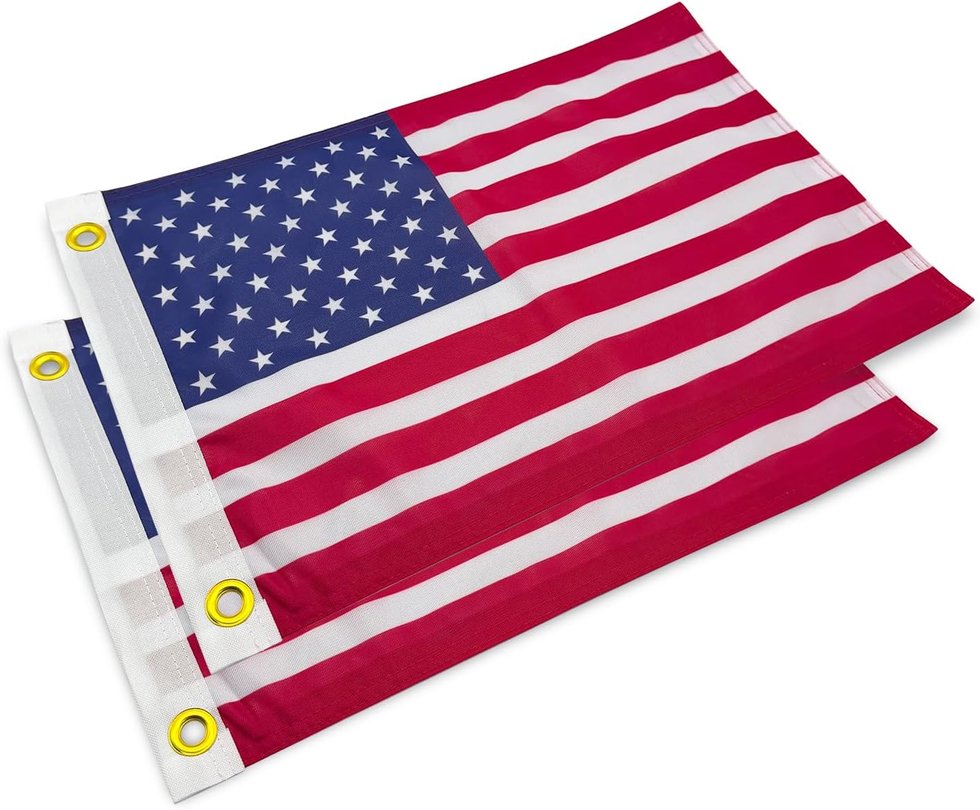 2 Pack American Flags, Offroad Flags for Whip Lights or Antenna Flag Poles, 12" x 18" Double Sided Whip Lights Accessories, America Whips Flags for UTV ATV Can-Am Polaris RZR SXS Boats Ulti Offroad (American Flag 2 Pack) - Image 8